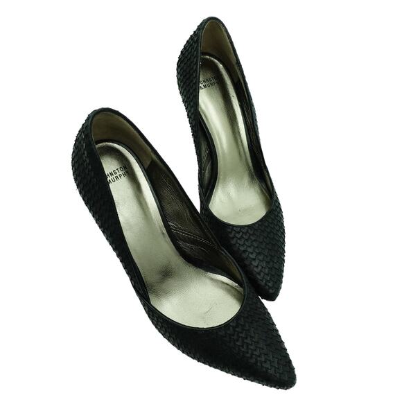 Johnston & Murphy Classic Black Leather Pointed Toe Stiletto Heels - Size 8 - Picture 10 of 10